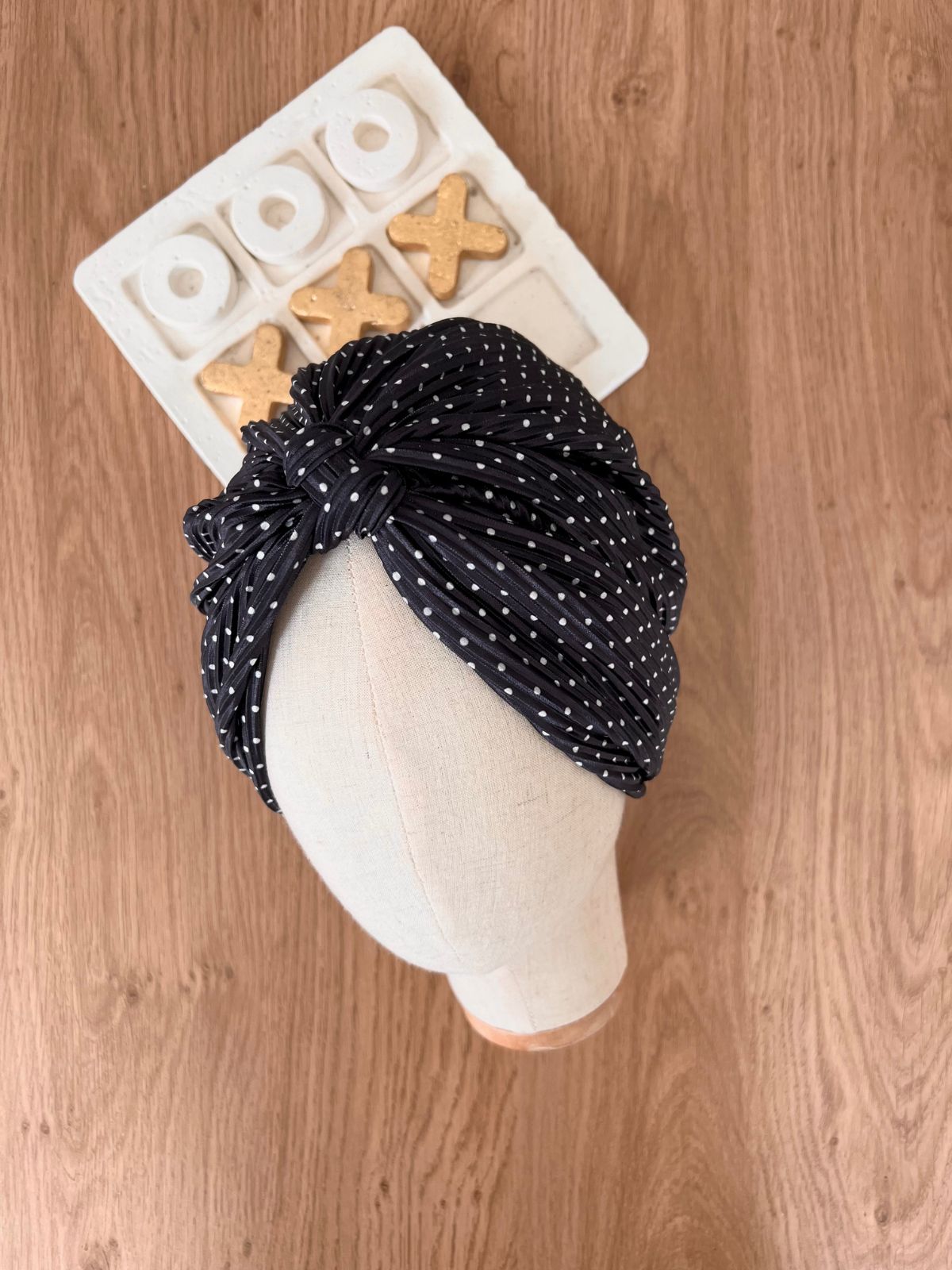 Turban FAYZA - Noir à pois – Image 3