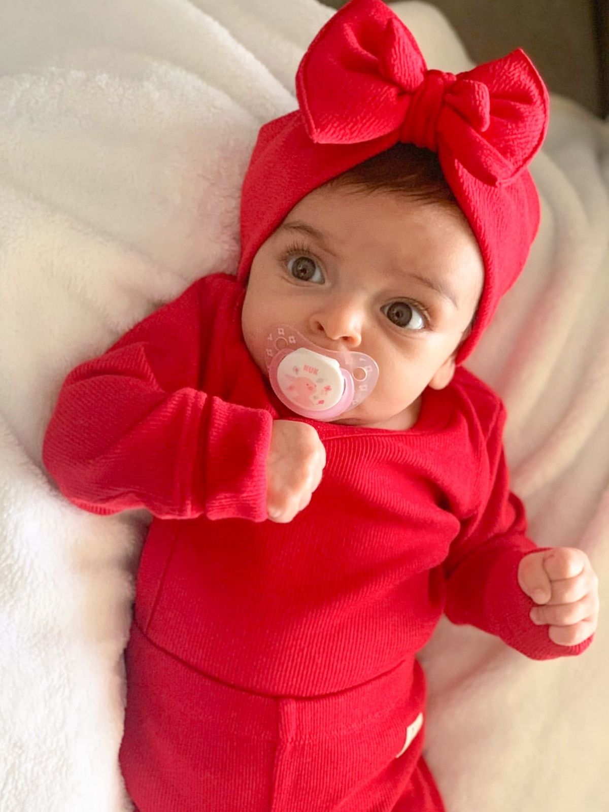 Bandeau bébé noeud fantaisie – Rouge