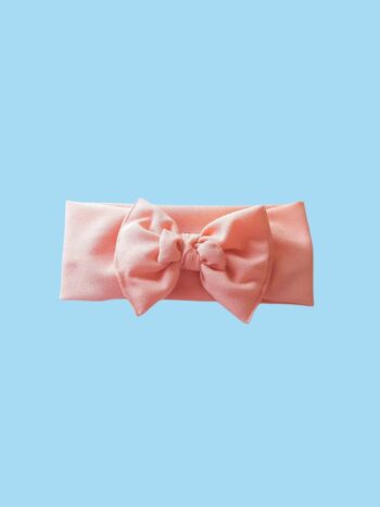 Bandeau bébé noeud fantaisie – Rose bébé