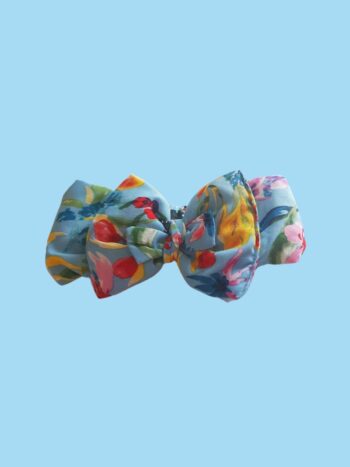 Bandeau bébé noeud fantaisie – Imprimé bleu ciel