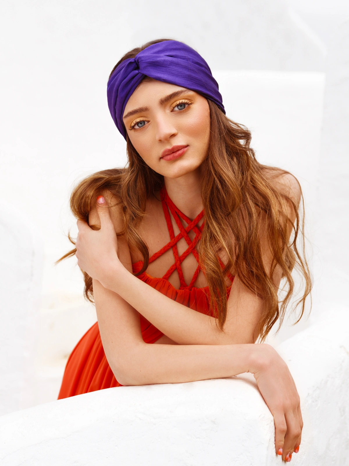 YOLANDA – Bandeau croisé Violet