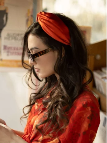 EL BEYA - Serre-tête satin Terracotta