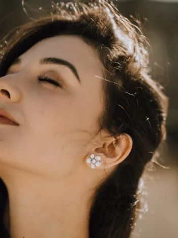 boucle d'oreilles argenté