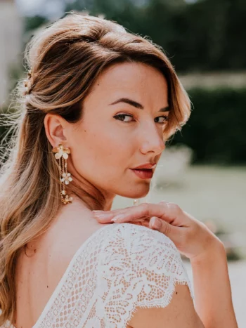 boucle d'oreilles pendantes or