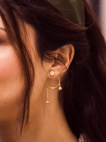 boucle d'oreille originale dorée