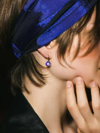 mini-créole dorée oeil bleu porte bonheur