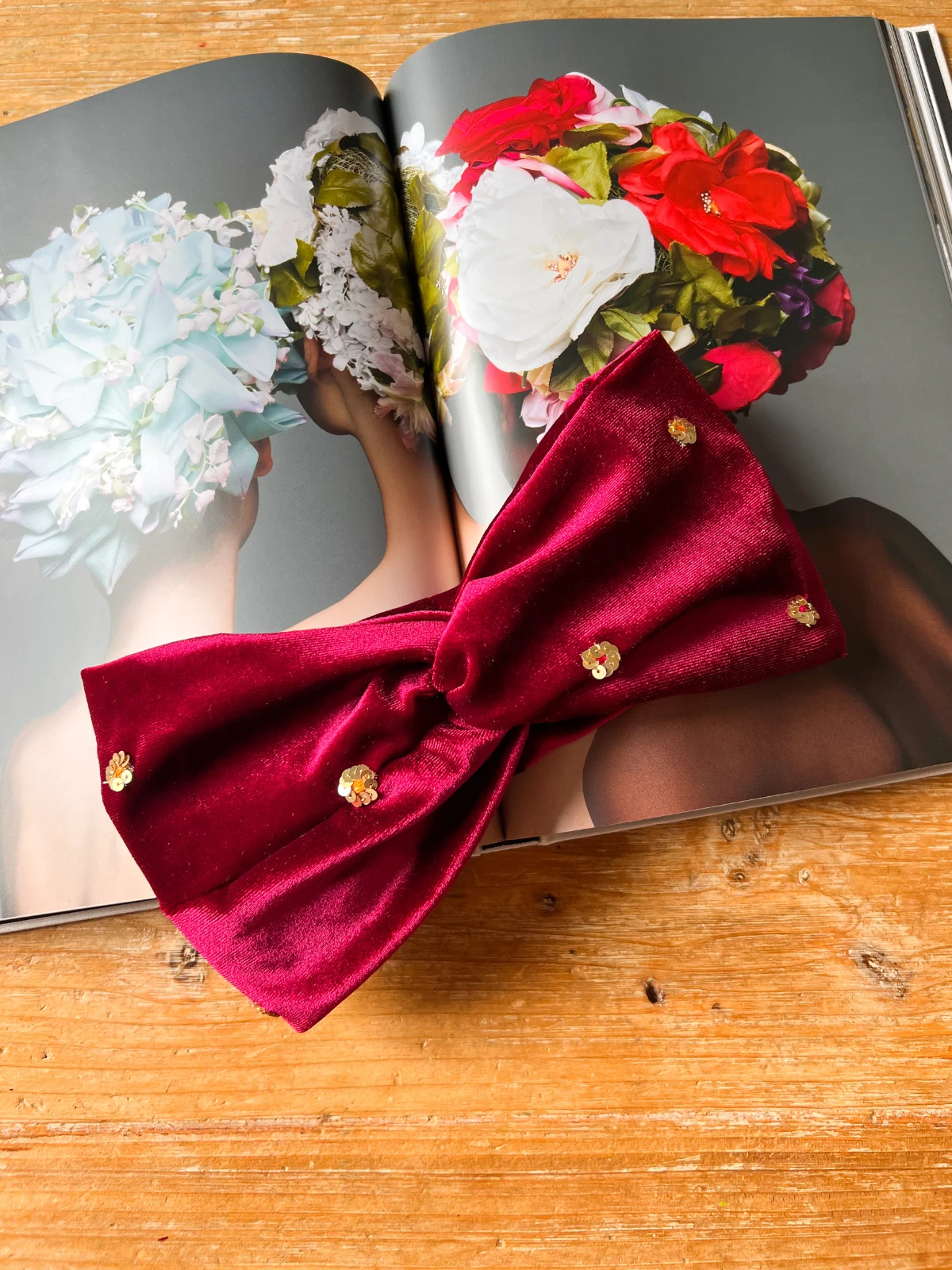 Bandeau velours bordeaux - Shadia