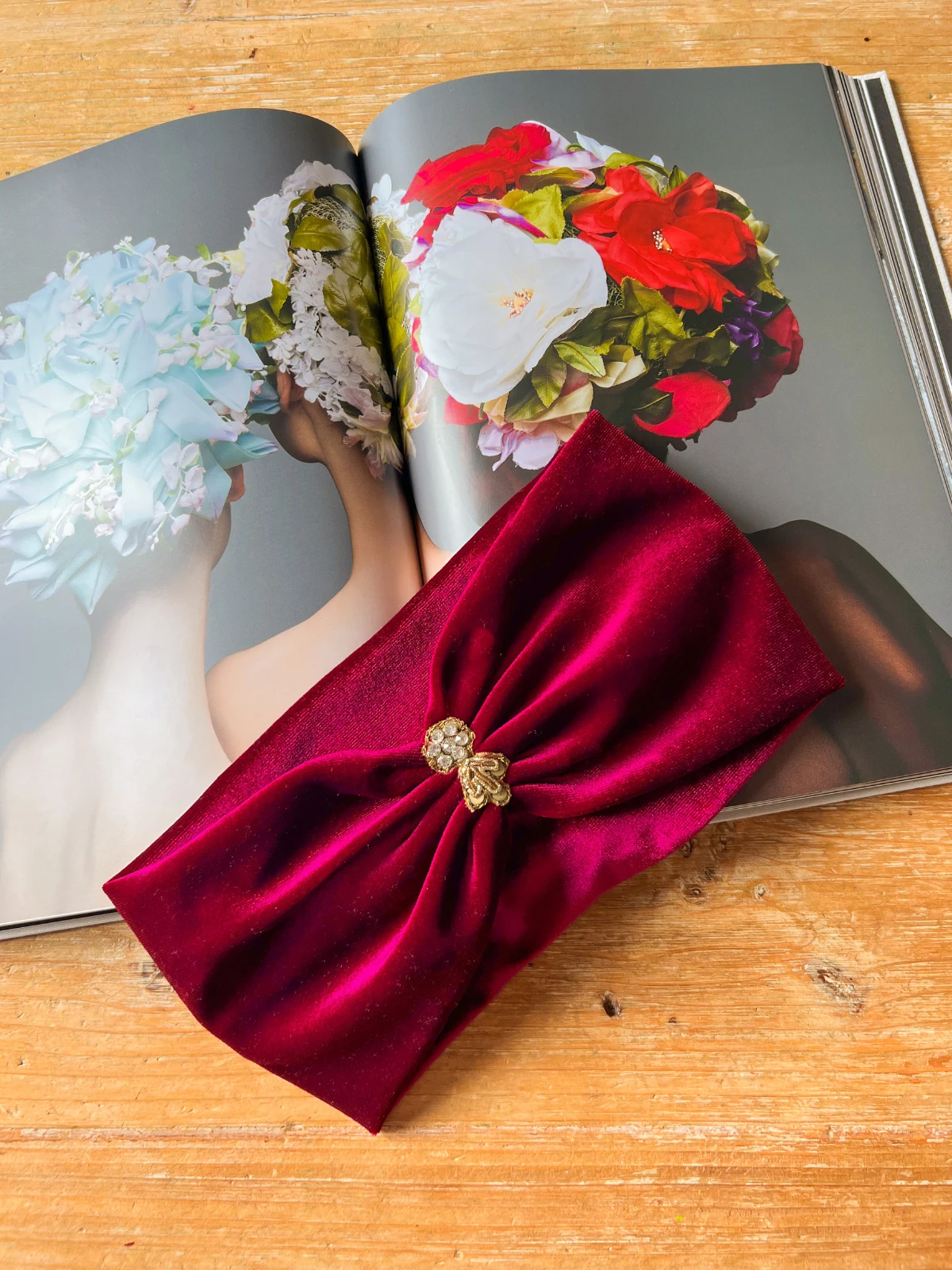 Bandeau velours Dunyazed - Bordeaux