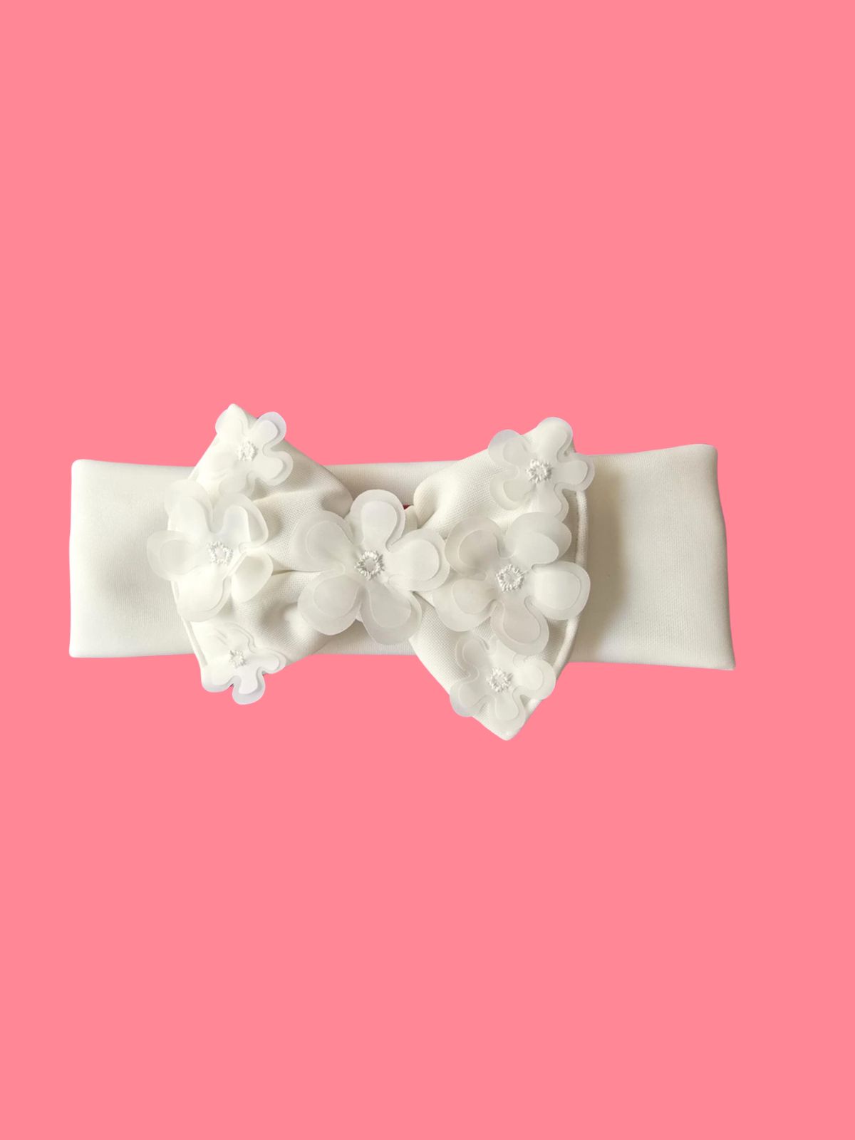 Bandeau bébé noeud Rosa – Blanc