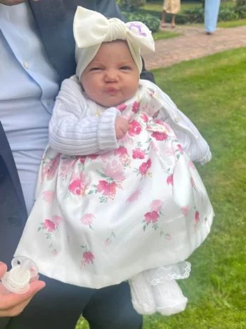 bandeau bébé blanc initiale