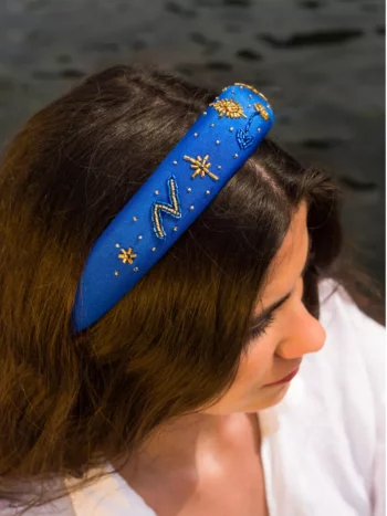 serre-tête tendance bleu électrique strass brillant