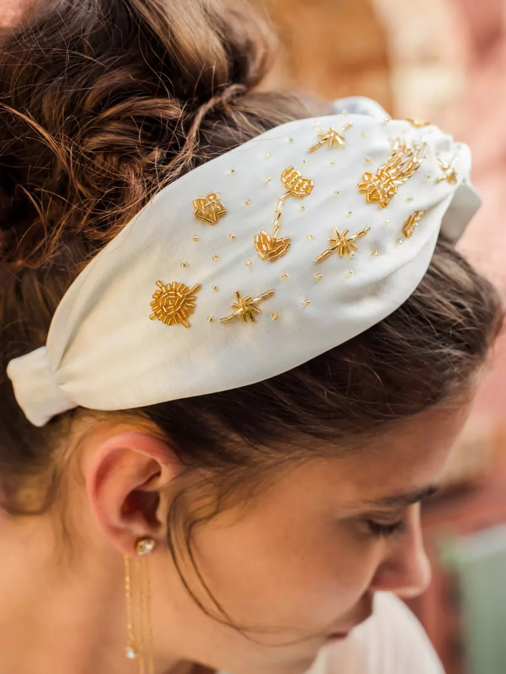 serre-tête blanc satin mariage