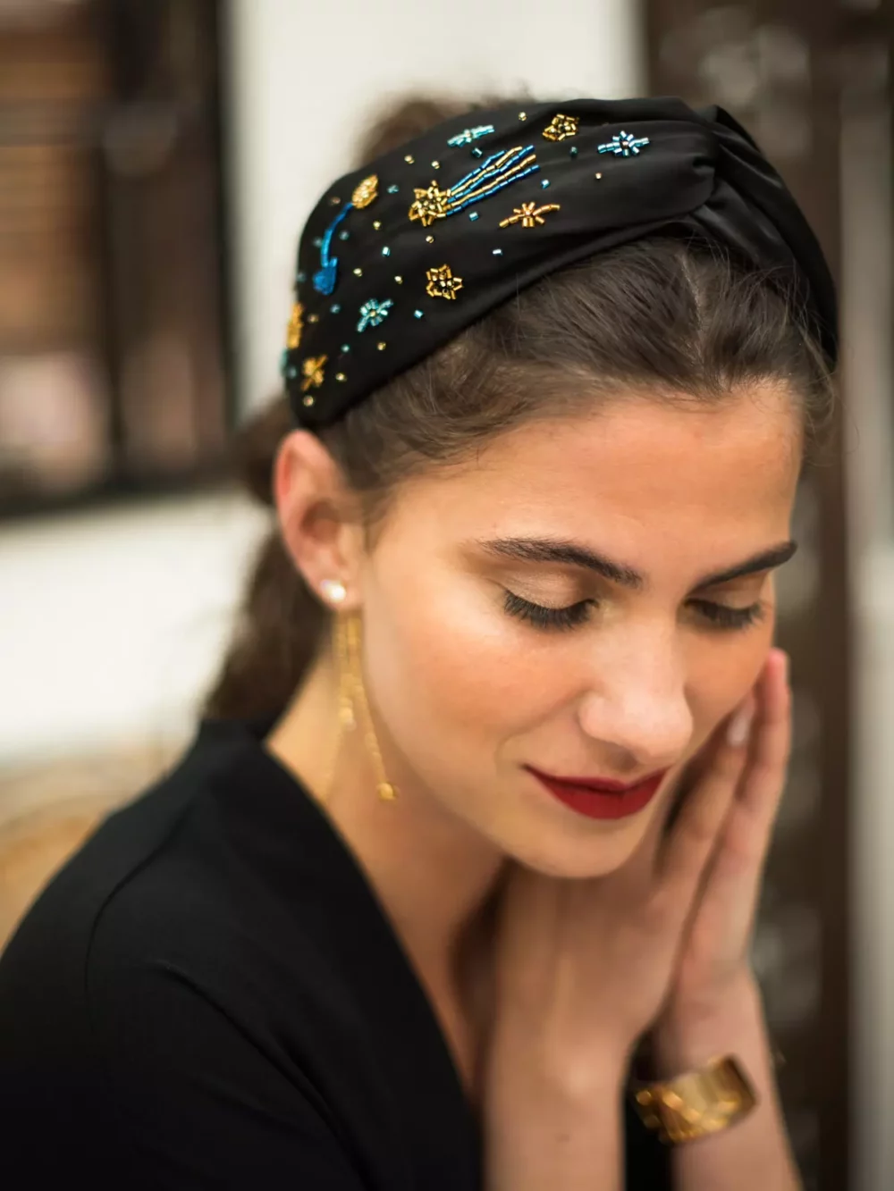 serre-tête noir strass