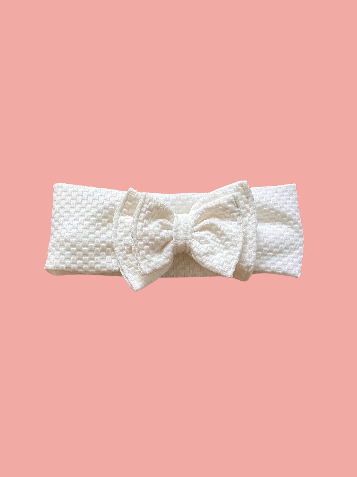 Bandeau bébé noeud double – Blanc