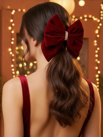 Barrette en velours pour les fêtes