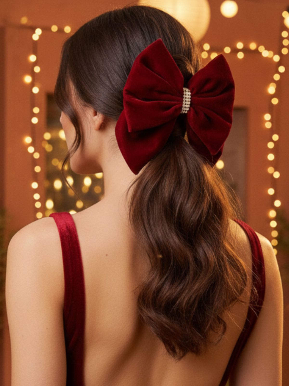 Barrette en velours pour les fêtes