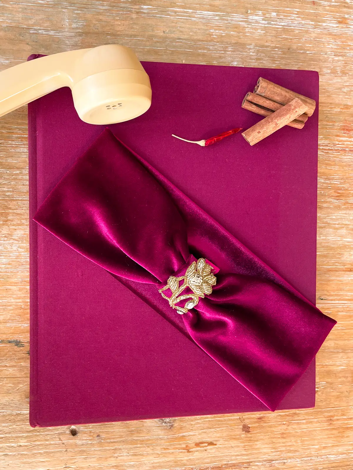 Bandeau velours bordeaux - SHAHRA