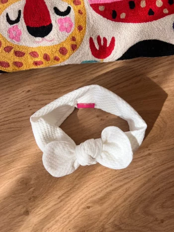 Bandeau bébé coton blanc