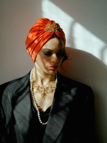 turban satin orange
