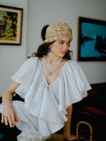 turban doré sequins